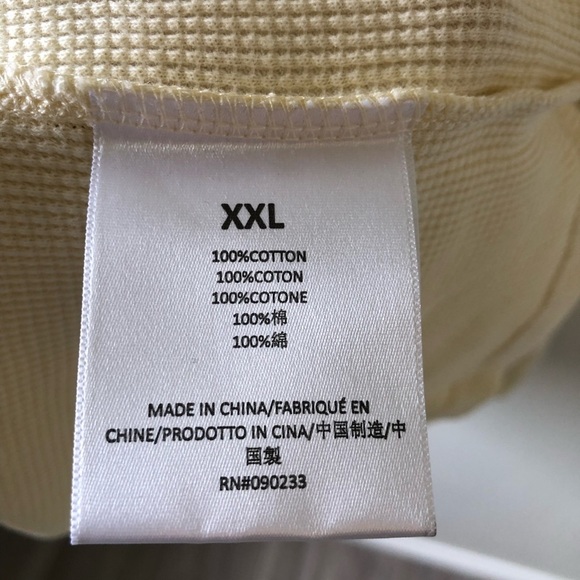 Essentials Beige Thermal Henley Shirt XXL - Picture 6 of 12